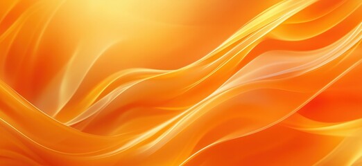Poster - abstract orange wave background with smooth flowing lines and gradients, copy space for text