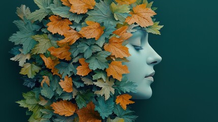 Poster - Nature-inspired art creation indoor studio visual artwork artistic environment profile view concept of transformation