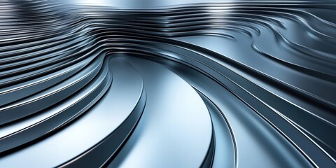 Poster - Smooth and Abstract Silver Background with Soft Lines and Curves for Creative and Modern Design Projects