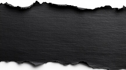 Poster - Textured Black Paper with Torn Edge Created for Creative Design, Backgrounds, and Artistic Projects in a Minimalist Style