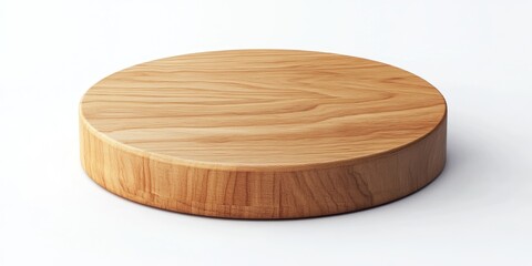 Wall Mural - Round wooden display stand on white background