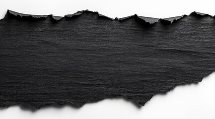 Poster - Black Paper Texture with Torn Edge, Ideal for Background or Design Elements, Perfect for Graphic Projects and Creative Applications