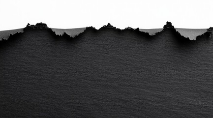 Poster - Black torn paper background with textured rips and modern design ideal for creative projects, advertisements, or artistic presentations