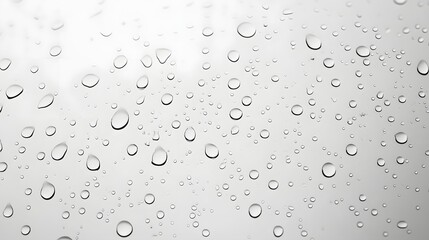 Leinwandbilder - Exquisite isolated water droplets delicately suspended against a pristine white background creating a tranquil and minimalist composition that captures the natural elegance and purity of liquid form