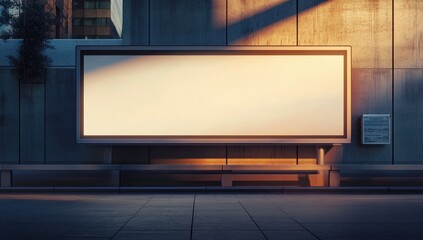 Canvas Print - Blank billboard city dusk mockup advertising