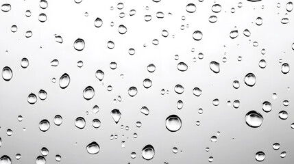 Aufkleber - Isolated Transparent Water Droplets Captured Against a Clean Minimalist Background with Elegant Ethereal Composition  Showcasing the Beauty and Clarity of Natural Liquid Form