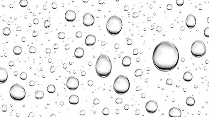 Fototapete - Isolated transparent water droplets floating gently against a clean minimalistic background creating a simple elegant and serene natural composition