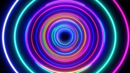 Poster - Vibrant neon lines create dynamic loop of electric colors, forming mesmerizing background of vibrant hues.