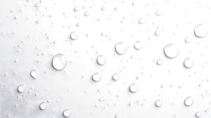 Aufkleber - Isolated transparent water droplets or bubbles against a clean pure white background  Minimalist abstract macro photography showcasing the natural beauty and elegance of water in its simplest form
