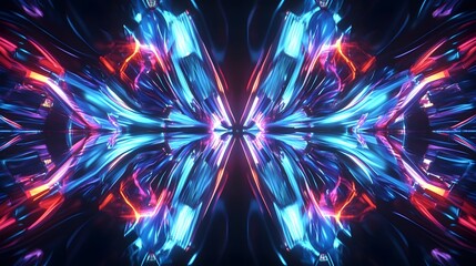 Aufkleber - Mesmerizing abstract background with an explosive display of vibrant colorful lights and dynamic energetic patterns  Futuristic and technological design with a psychedelic kaleidoscopic effect