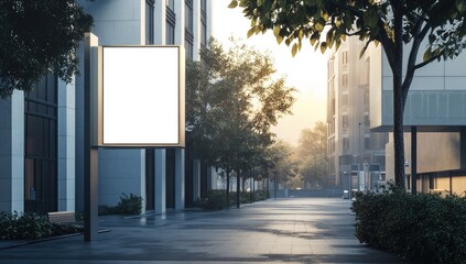 Canvas Print - Blank billboard sunrise city street mockup advertising