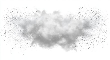 Poster - white powder splash on isolated white background for creative design and artistic use