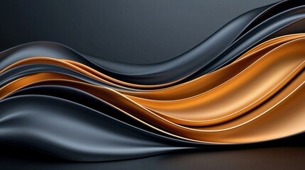 Poster - Dynamic flowing waves abstract art digital design modern aesthetics close-up view creative concept