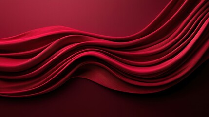 Aufkleber - Flowing red fabric studio textile soft textures close-up elegance and luxury