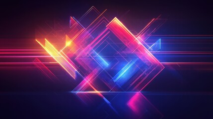 Aufkleber - Dynamic light patterns abstract digital space graphic design vivid color palette futuristic perspective visual art concept