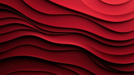 Poster - Dynamic red wave patterns abstract art digital creation contemporary design close-up view artistic expression for visual appeal