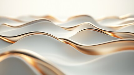 Aufkleber - Dynamic fluid waves abstract art digital background soft colors aesthetic perspective motion and flow concept