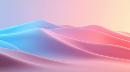 Poster - Swaying colorful hillscape abstract art digital serene environment aerial view aesthetic design
