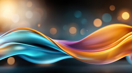 Poster - Dynamic flow colorful waves digital art abstract environment vivid lighting close-up perspective visual harmony for creativity