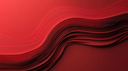 Poster - Dynamic wave patterns abstract art digital design vibrant red close-up creative inspiration
