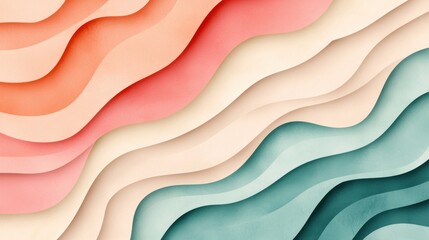 Poster - Flowing waves color design abstract art digital creation smooth textures artistic perspective modern aesthetics