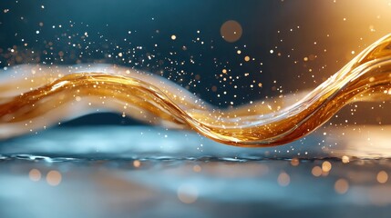 Poster - Captivating liquid flow abstract setting digital art ethereal atmosphere close-up viewpoint fluid dynamics concept