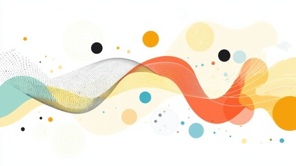 Poster - Dynamic abstract art waveforms digital space graphic design colorful environment artistic viewpoint visual expression