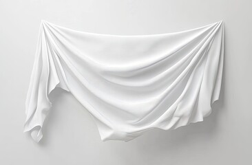 Wall Mural - Draped white fabric, blank backdrop, studio, mockup