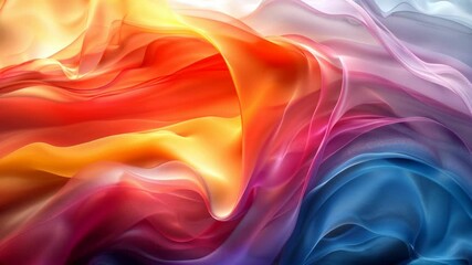 Poster - Mesmerizing flow of colorful abstract waves in dynamic motion