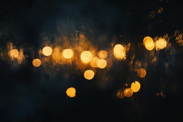 Poster - Abstract bokeh lights in dark night.