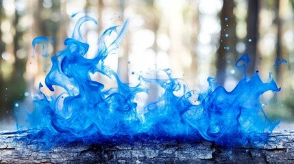 Canvas Print - Vibrant Blue Flames in Nature