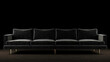 © Muhammad - A luxurious charcoal black velvet sofa with tufted backrest and brass legs