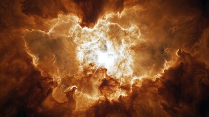 Poster - Explosive cosmic event illuminating nebulae outer space digital art celestial environment high angle view astrophysics concept