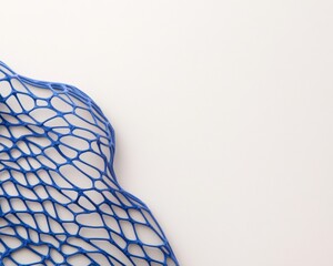 Leinwandbilder - Abstract Parametric Mesh in Blue Modern Textile Design for Innovative Architecture - Enhancing Visual Appeal in Tech-Enlightened Commercial Spaces