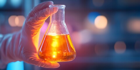 Leinwandbilder - Dynamic Healthcare Laboratory Setup Glowing Glass Flask and Advanced Diagnostic Tools - Illuminating Clinical Process Innovations for Cutting-Edge Medical Testing Solutions
