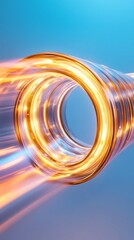 Fototapete - Futuristic Tech Vortex Luminescent Glass Loop with Dynamic Flowing Energy Patterns - Advanced Manufacturing Visuals and Next-Gen Logistics Innovation