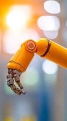 Poster - Sleek Industrial Automation Precision Robot Arm in Modern Manufacturing with Metallic Finish - Efficiency Innovation for Tech-Driven Production Enhancement