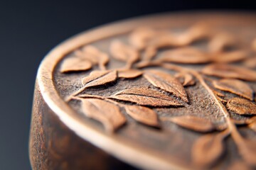 Vintage Coin Engraving Close-Up Textured Craftsmanship in Soft Light - Heritage Collectible for Numismatic Documentation and Antique Market Display