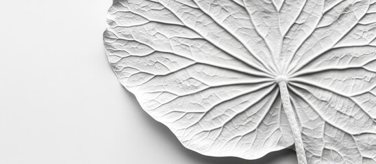 Poster - Textured Lotus Leaf in Monochrome Displaying Intricate Patterns and Natural Beauty for Artistic and Design Purposes