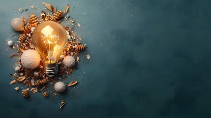 Poster - luminous ingenuity a glowing emblem of and innovation showcasing the power of creativity imagination