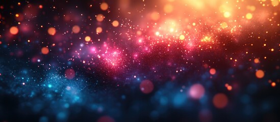 Poster - Colorful light leaks with bokeh effect creating a dreamy and artistic background in vibrant hues of blue, orange, and pink.