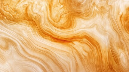 Wall Mural - Warm Swirling Abstract Wood Texture Background in Light Orange and Cream Tones for Design and Artistic Applications