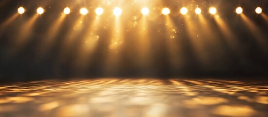 Poster - Stunning light show display with blurred rays and bokeh effects creating a soft illuminated background for text placement