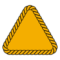 Aufkleber - Triangle frame made rope yellow background, black yellow warning striped