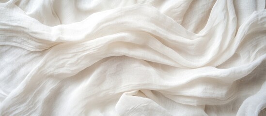 Poster - Elegant Soft White Fabric Texture Background with Spacious Area for Text Placement