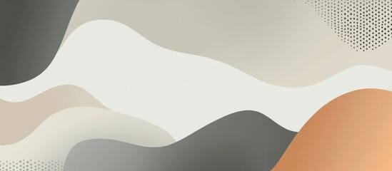 Poster - Abstract geometric shapes in neutral tones on a light gray background creating a versatile template for text and graphic design applications.
