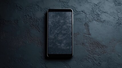 Poster - Minimal smartphone screen mockup on dark navy textured background for showcasing calligraphy inspired New Year greeting card typography