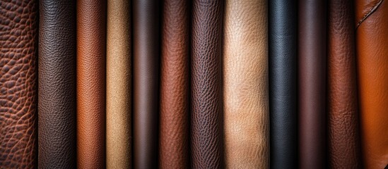 Poster - Variety of high-quality leather textures in different shades ideal for fashion and upholstery design projects