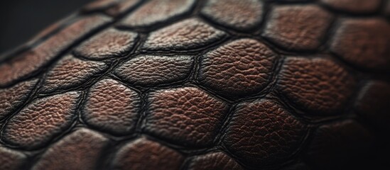 Poster - Textured brown leather close-up showcasing intricate patterns and details for design and artistic applications.