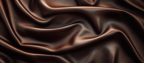 Poster - Rich Brown Leather Texture with Soft Draped Pleats Suitable for Elegant Backgrounds and Design Projects
